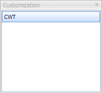 Customization window with column name