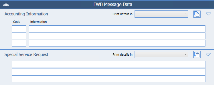 FWB Message Data Accounting Information Section